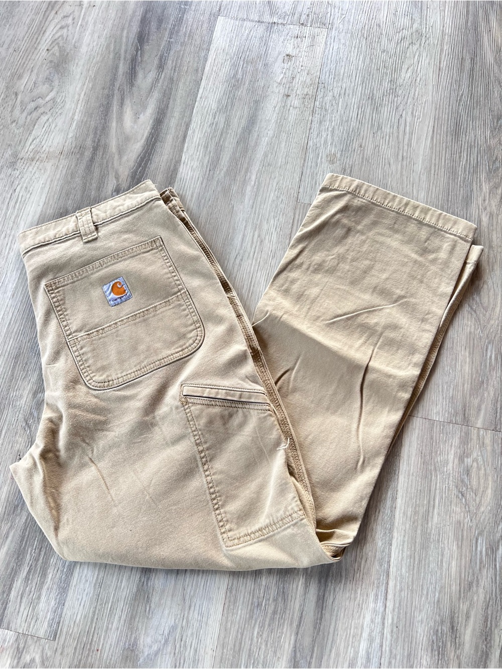 Carhartt Tan Canvas/Duck Carpenter Utility Work Pants